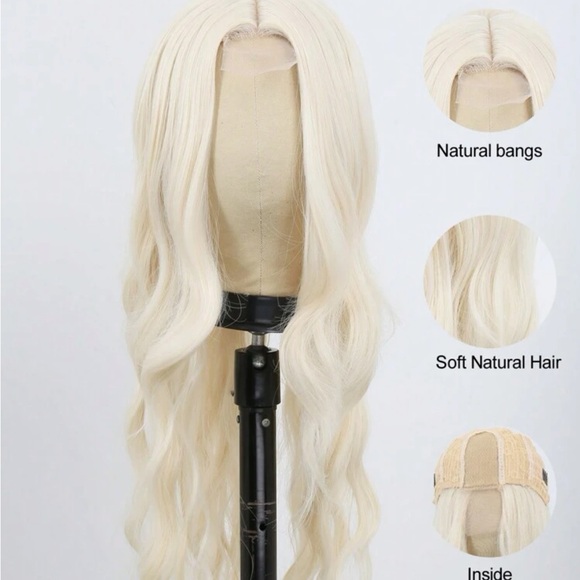 Synthetic Heat Resistant U Part Wigs Long Brown Mixed Blonde Loose Wavy Wig - Picture 6 of 6